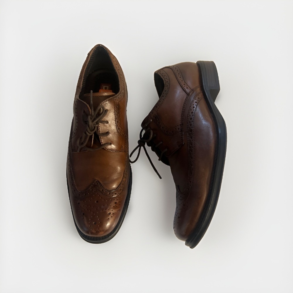 Chaps Men's Brown Leather Wingtips Oxford Size 12